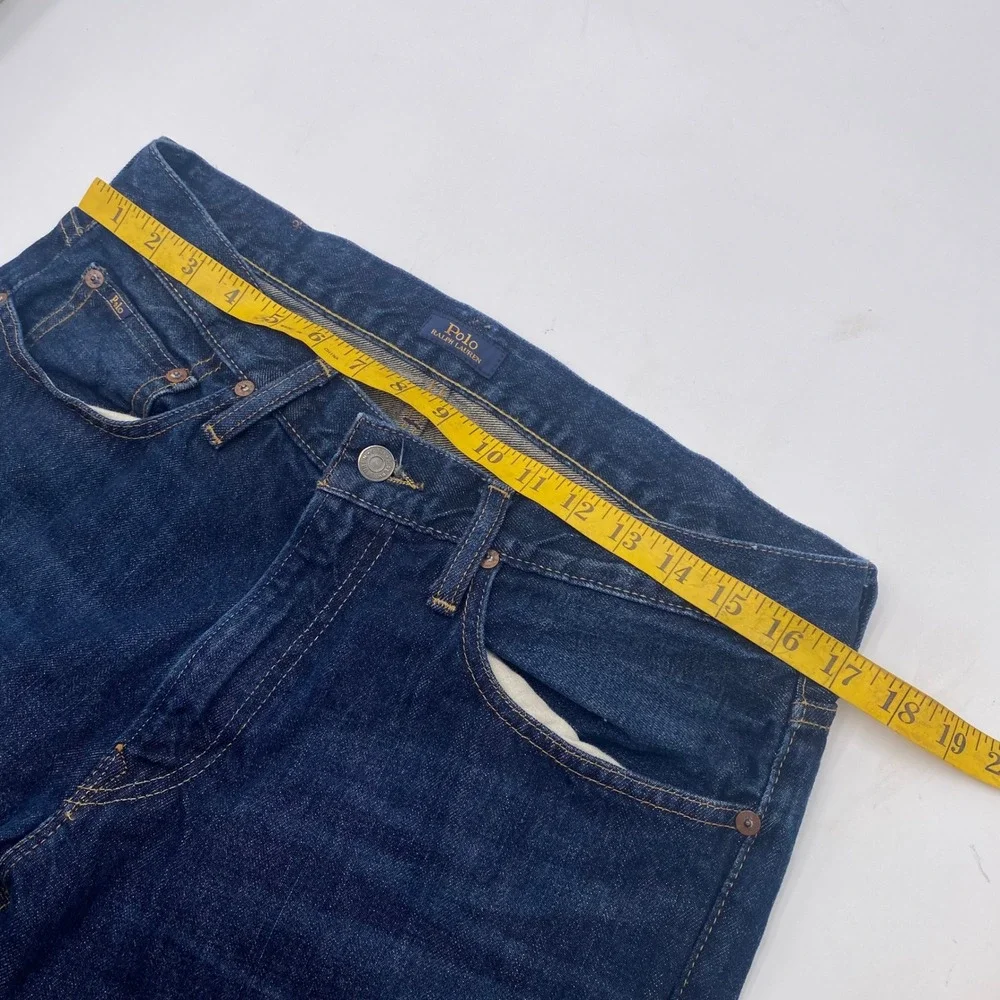 Polo Ralph Lauren Varick Slim Straight Jeans Men 33/30 Dark Blue Cotton Denim RL